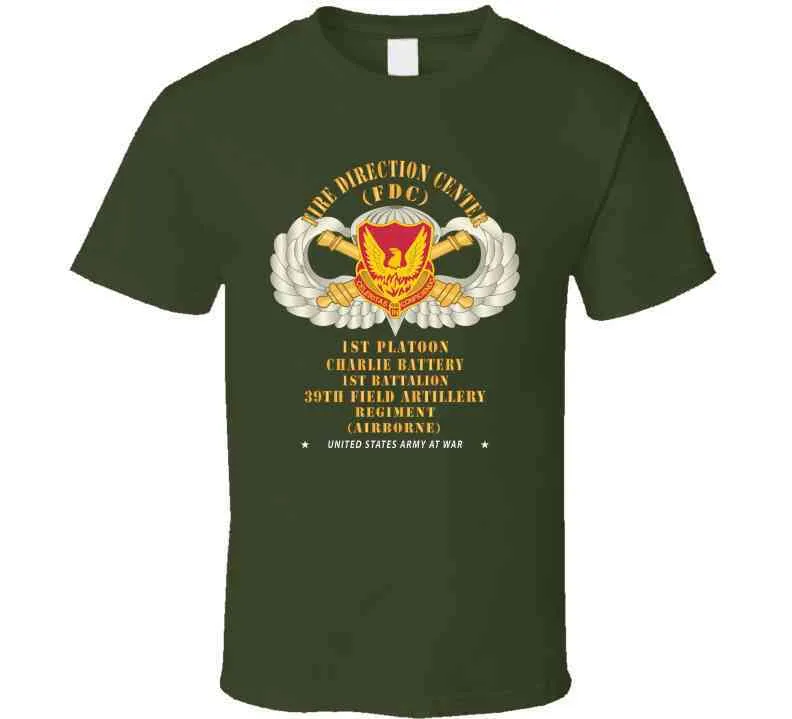 39th Field Artillery Regiment, 1st Platoon, Fdc, Charlie Battery, 1st Battalion Airborne - V1 Gold X 300 Classic T Shirt, Crewneck Sweatshirt, Hoodie, Long Sleeve