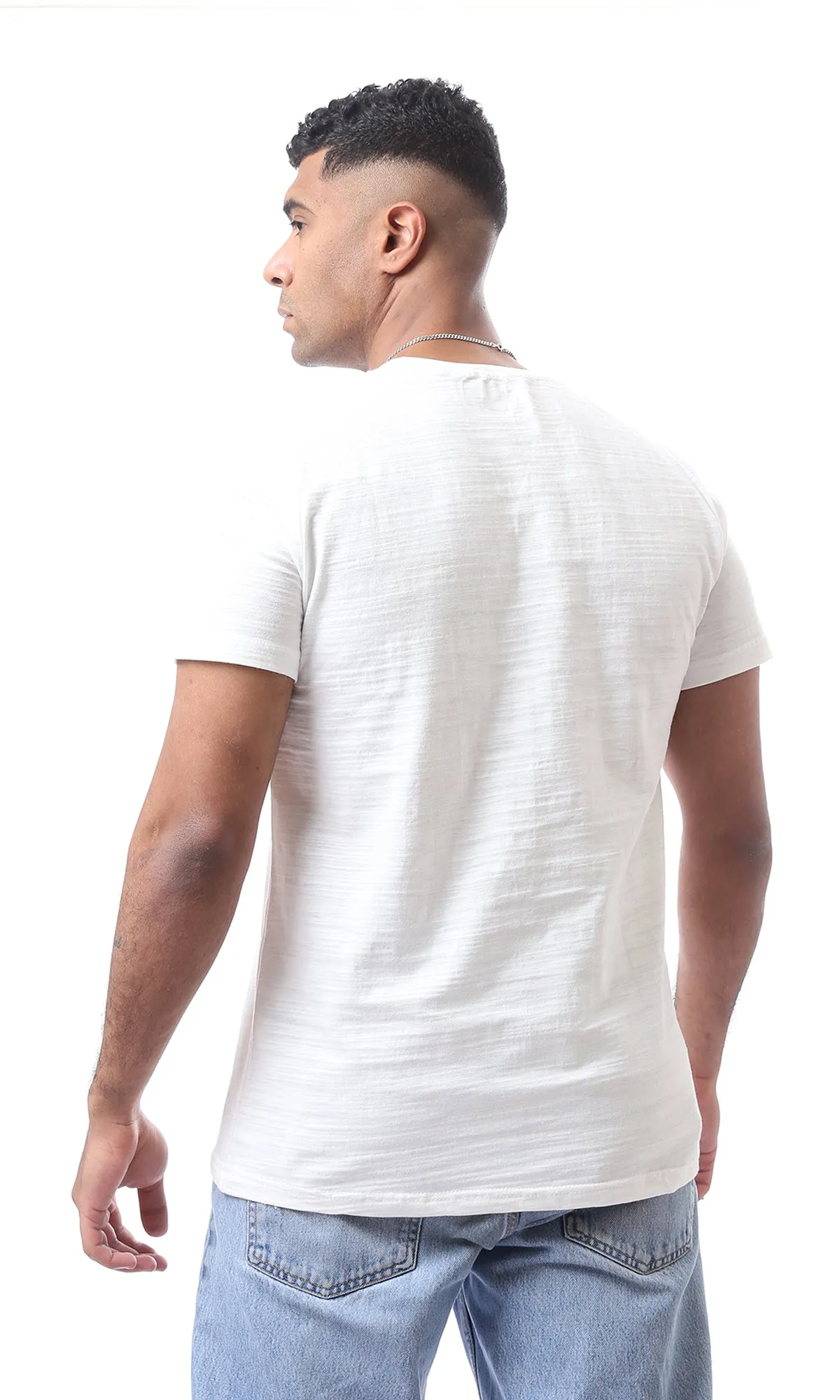 97936 Round Basic Heather Off White Short Sleeves T-Shirt