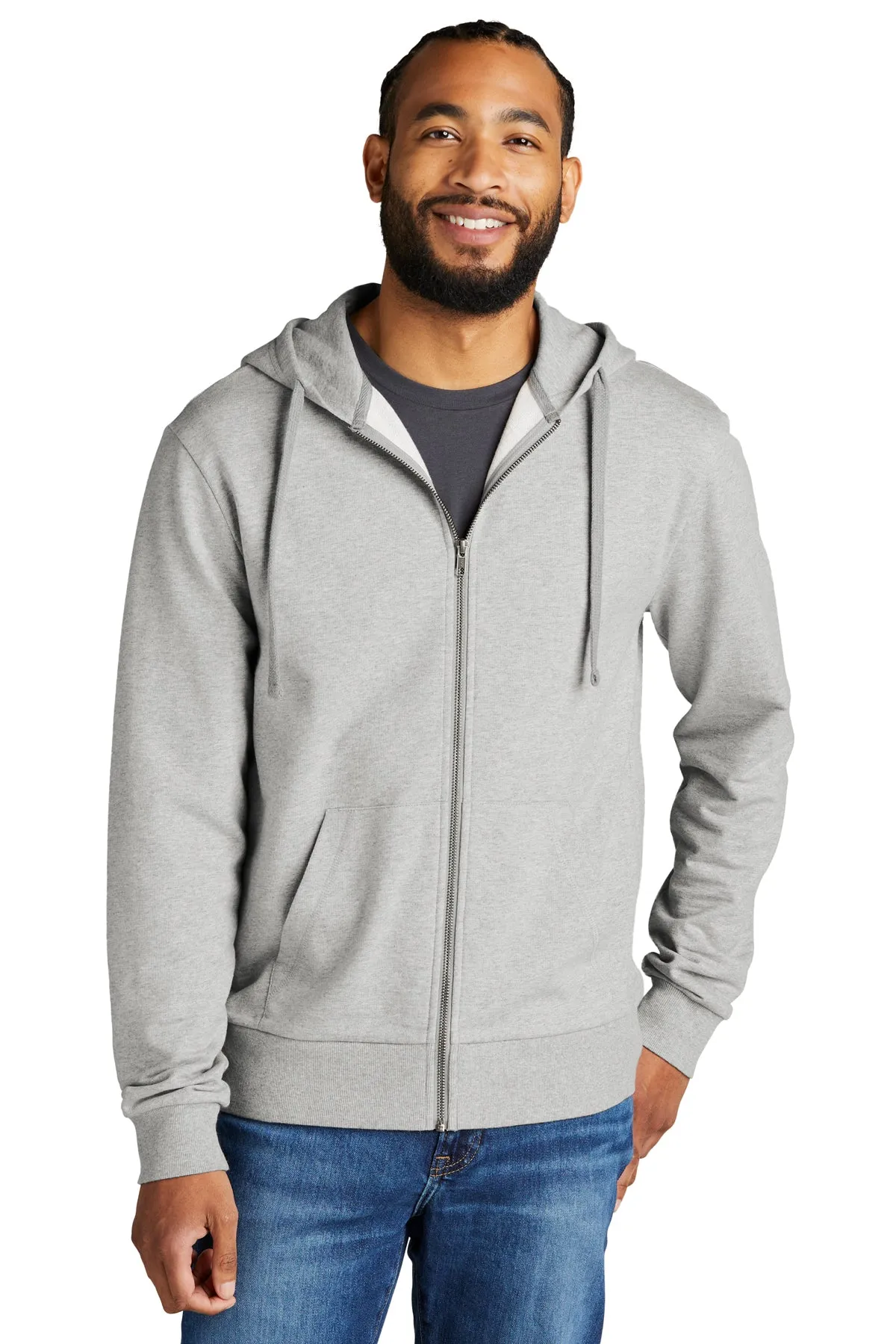 Allmade Unisex Organic French Terry Full-Zip Hoodie, Granite Grey Heather