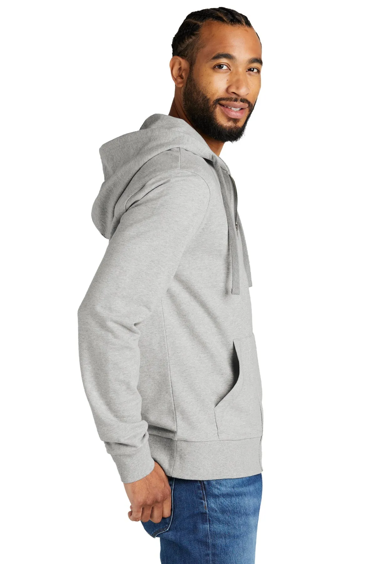 Allmade Unisex Organic French Terry Full-Zip Hoodie, Granite Grey Heather