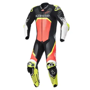 Alpinestars GP Tech V4 Leather Suit Racing Professional - Black/Red Fluo/Yello Fluo