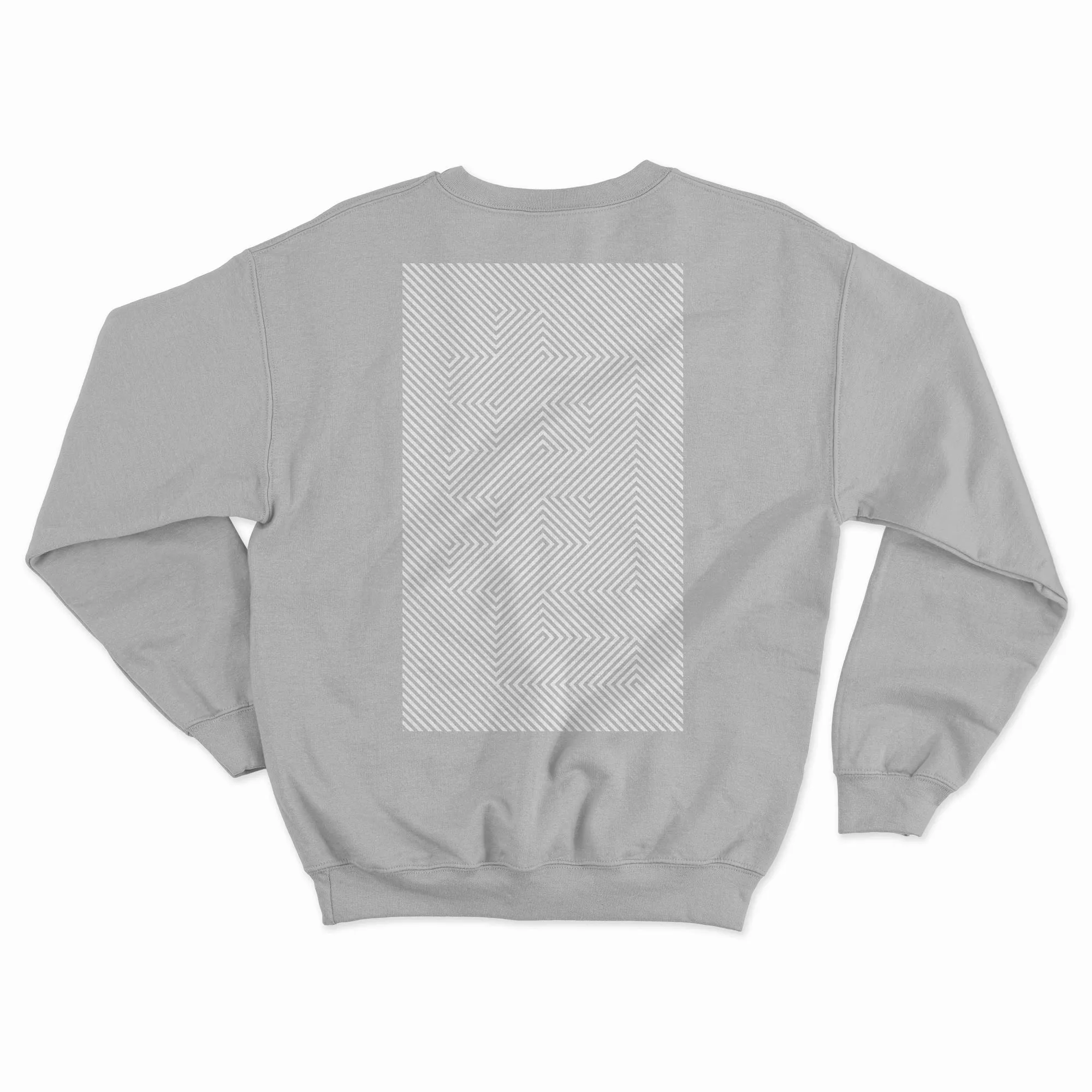 Baseline - Diagonals Crewneck (Heather Grey/White)