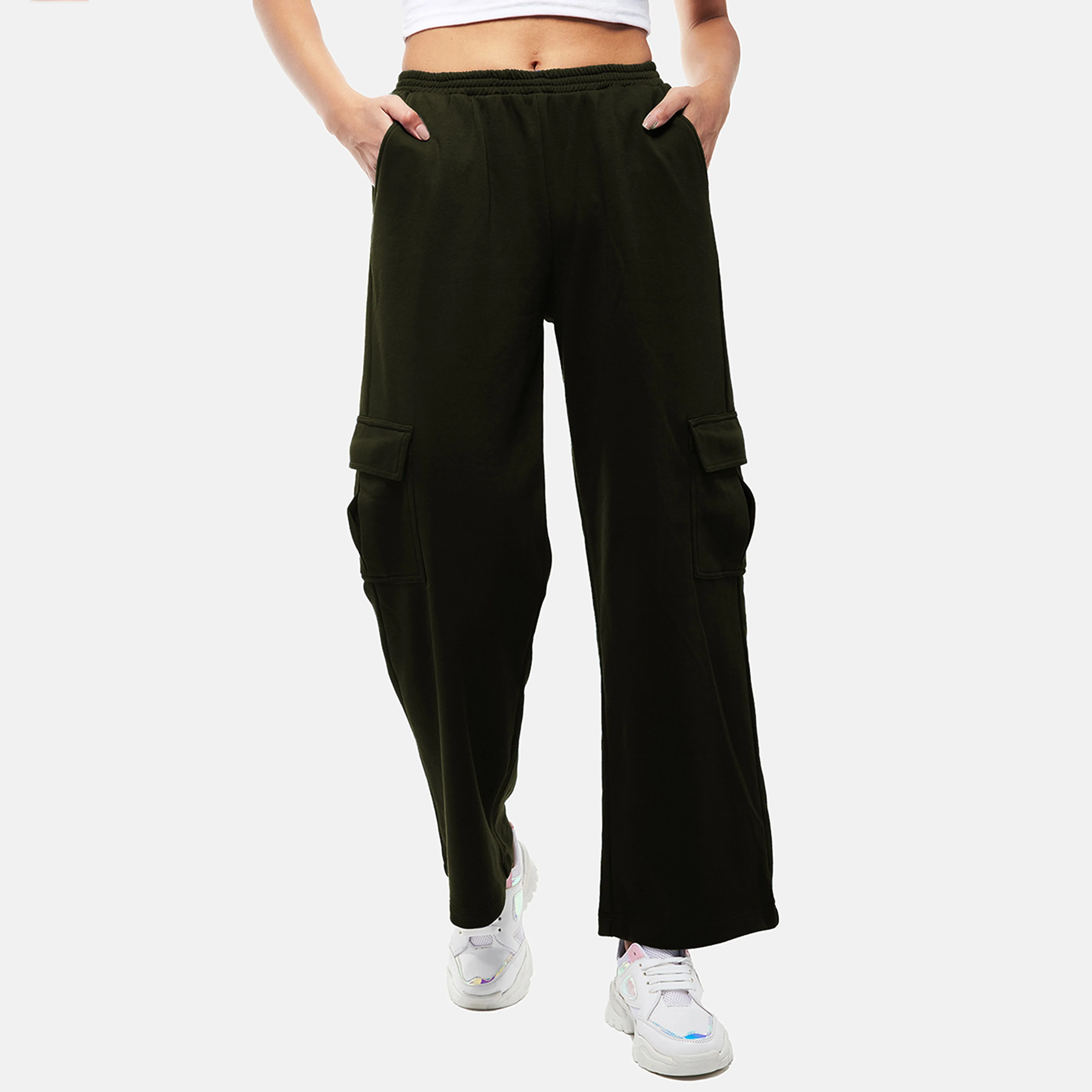 Blue Pull-Up Cargo Pants