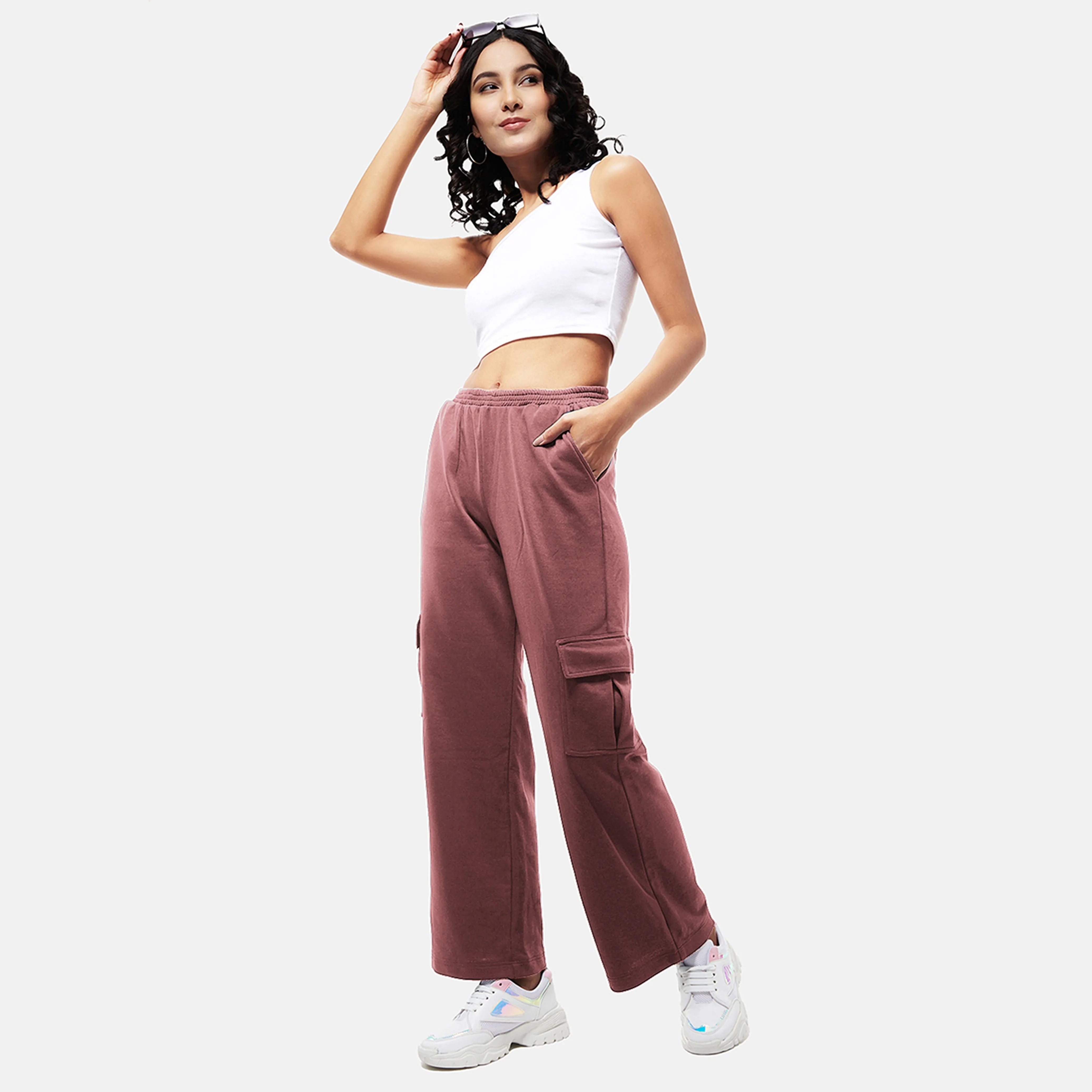 Blue Pull-Up Cargo Pants