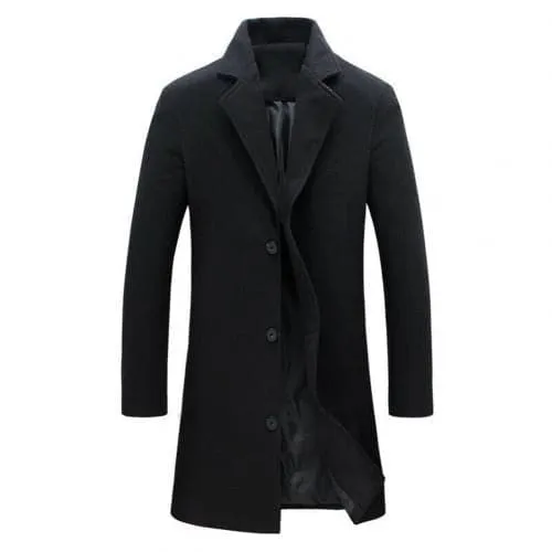 BRADFORD Design Collection Men's Fashion Navy Blue Coat Jacket Premium Quality Long Navy Blue Wool Coat Jacket