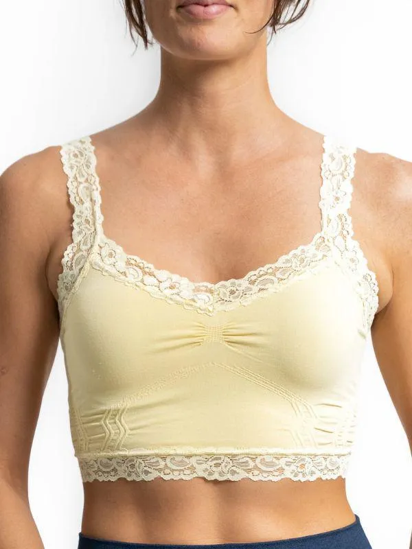 Brinkley Lemon Lace Bralette and Bra Cover