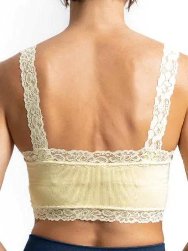 Brinkley Lemon Lace Bralette and Bra Cover