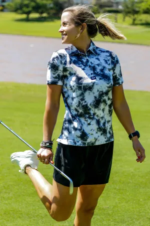 CA Ladies Funky Golf Shirt | Black Tie-Dye