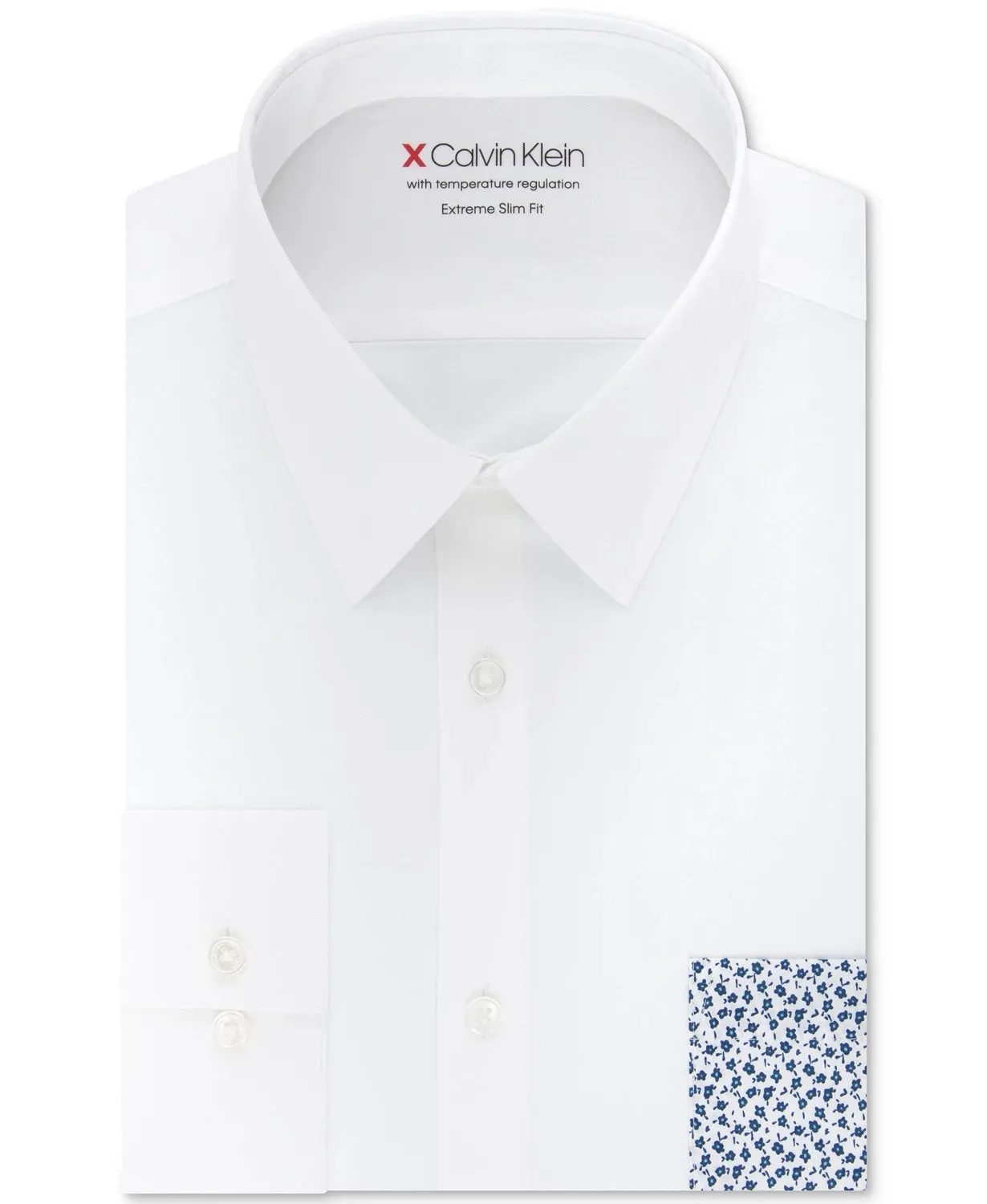 Calvin Klein X Men's Extra-Slim Fit Stretch Dress Shirt, White, XL