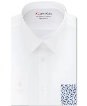 Calvin Klein X Men's Extra-Slim Fit Stretch Dress Shirt, White, XL