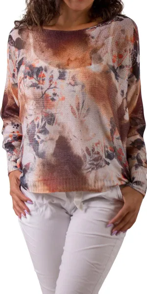 Donatella Sweater with Abstract Floral Print