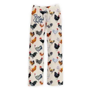 F Brief Insanity "Rise & Shine Chicken/Rooster" Unisex Lounge Pant w/ Pockets, #7145P