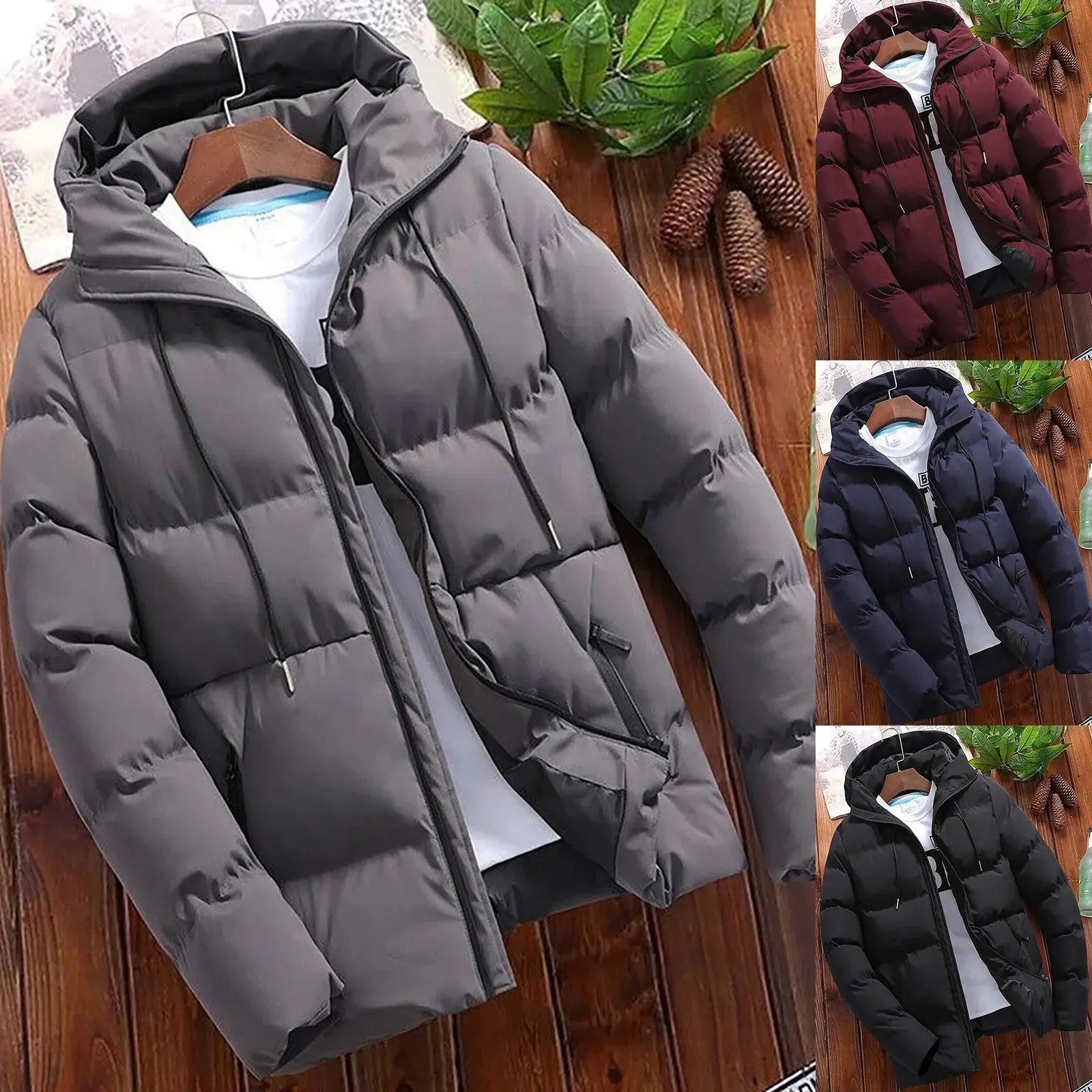 Fashion Parkas Men Winter Overcoat Men's Casual Jacket Warm Hooded Thick Puffer Jacket Men Winter Coat Outwear Business Hombre