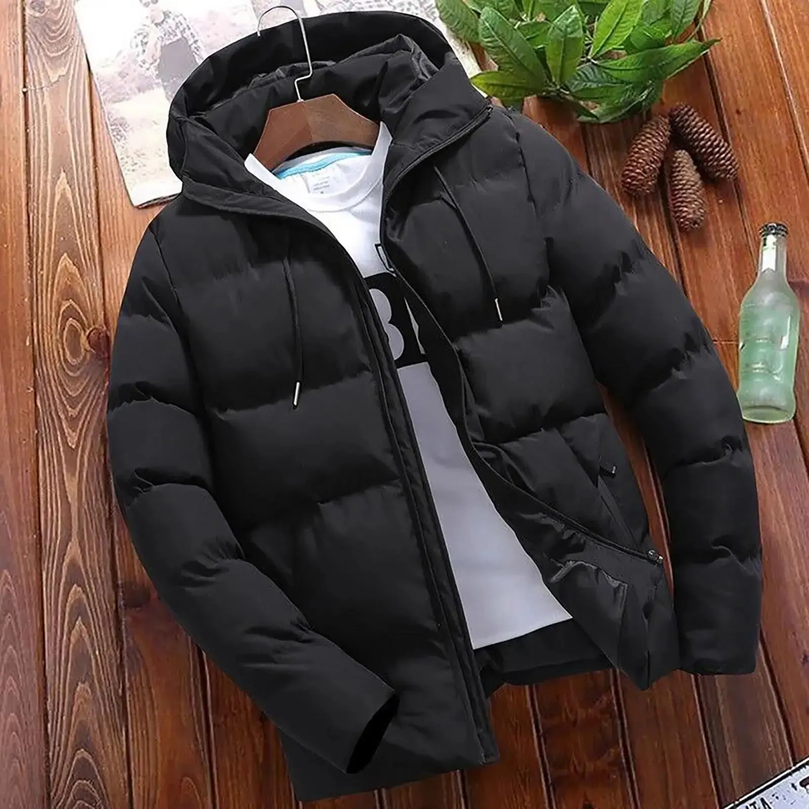 Fashion Parkas Men Winter Overcoat Men's Casual Jacket Warm Hooded Thick Puffer Jacket Men Winter Coat Outwear Business Hombre