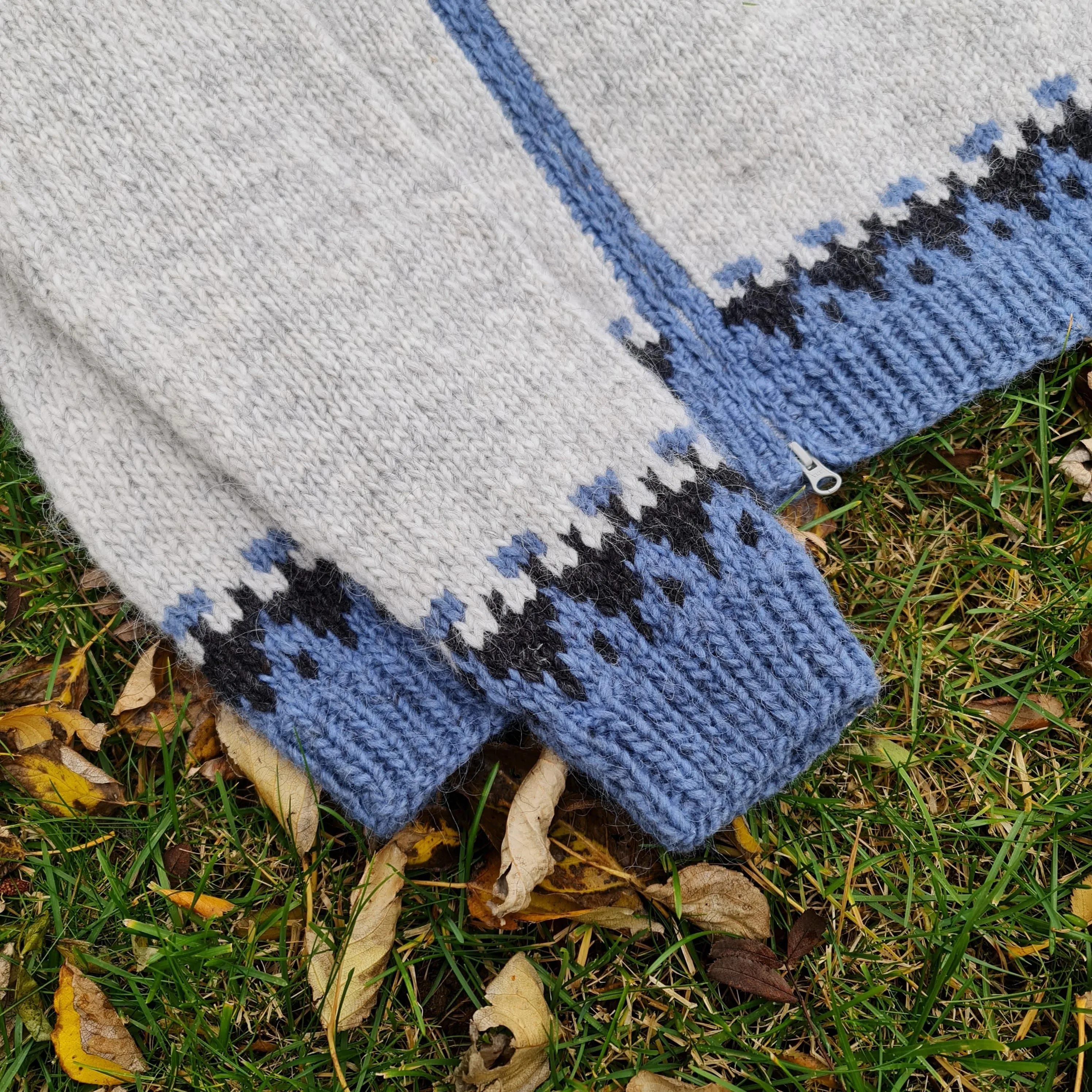 Garri - Icelandic Cardigan - Grey-Blue