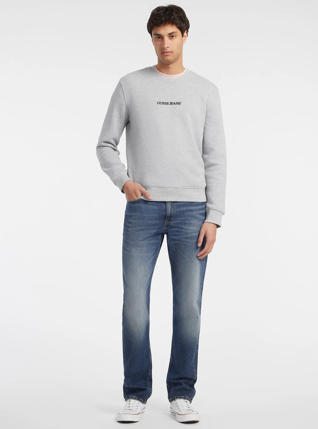 Guess Jeans Grey Logo Jumper