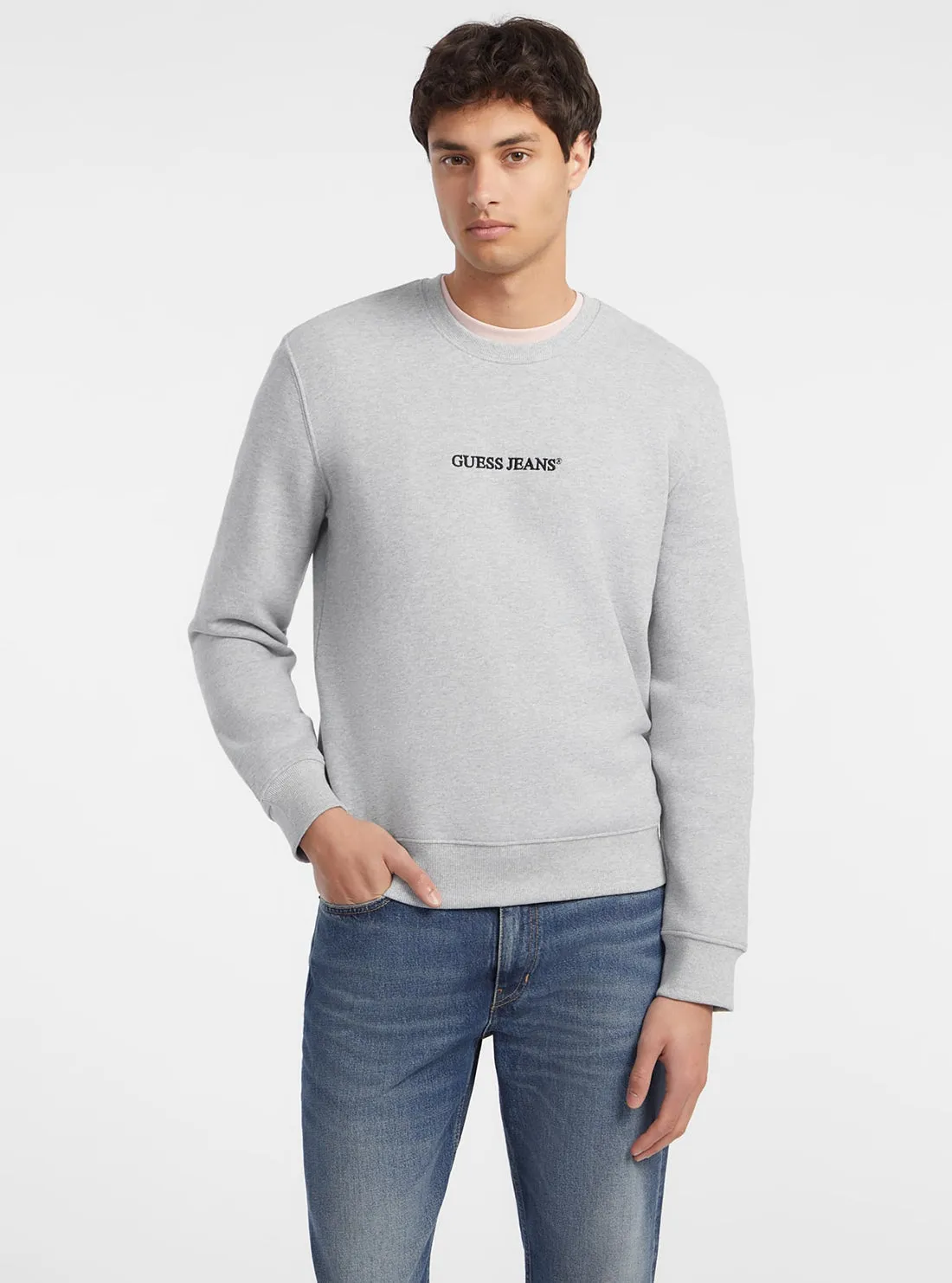 Guess Jeans Grey Logo Jumper