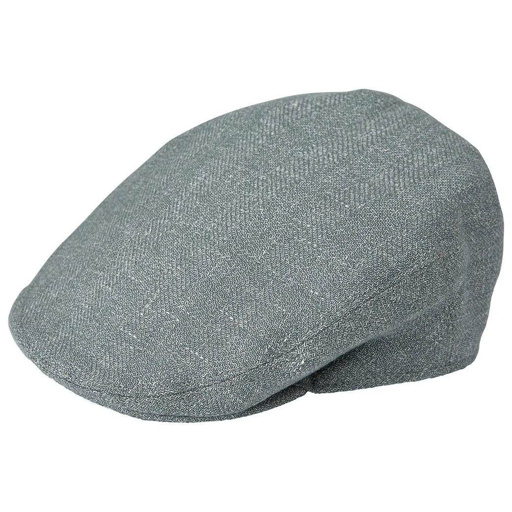 Heydon Mint Hopsack Flat Cap