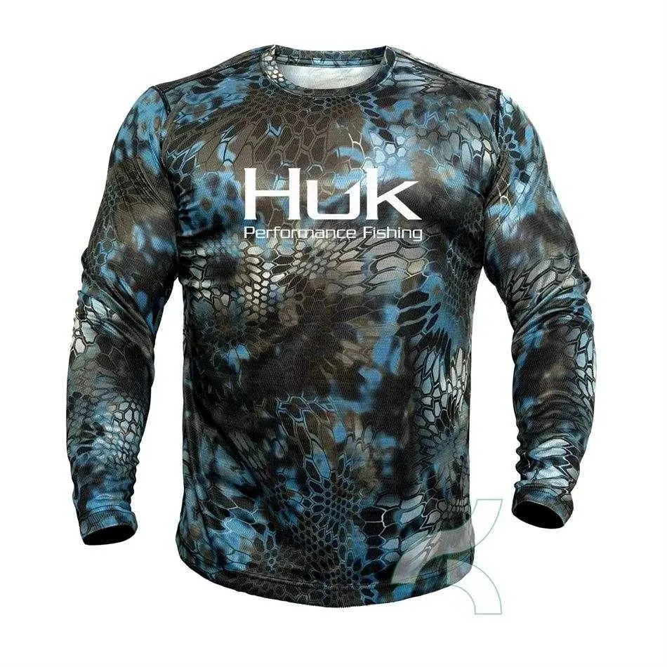 Huk Performance Fishing: Long Sleeve Camouflage Fishing Shirt with Sun Protection (UPF 50 )