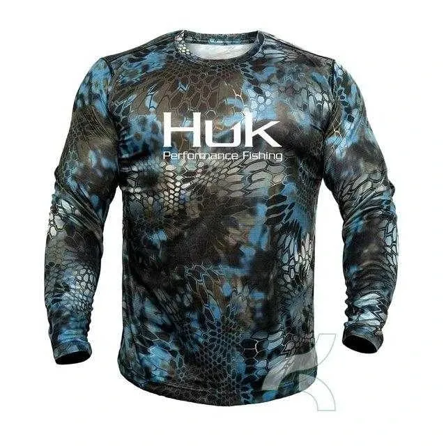 Huk Performance Fishing: Long Sleeve Camouflage Fishing Shirt with Sun Protection (UPF 50 )