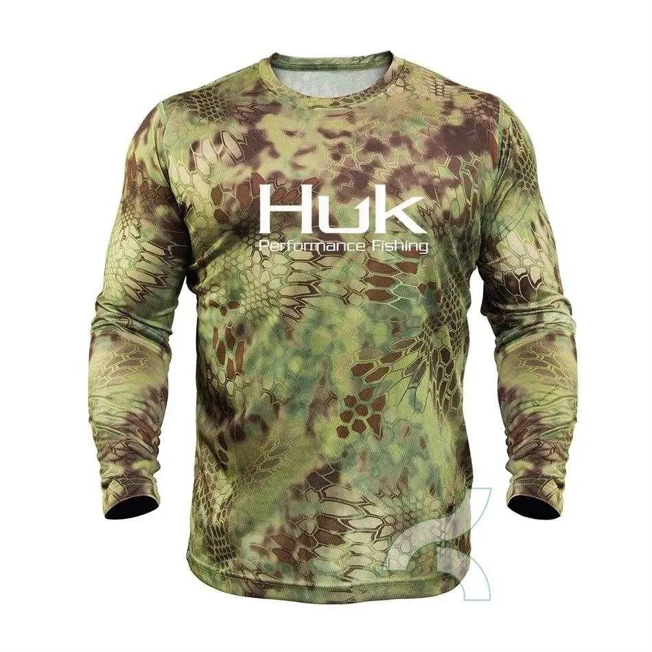 Huk Performance Fishing: Long Sleeve Camouflage Fishing Shirt with Sun Protection (UPF 50 )