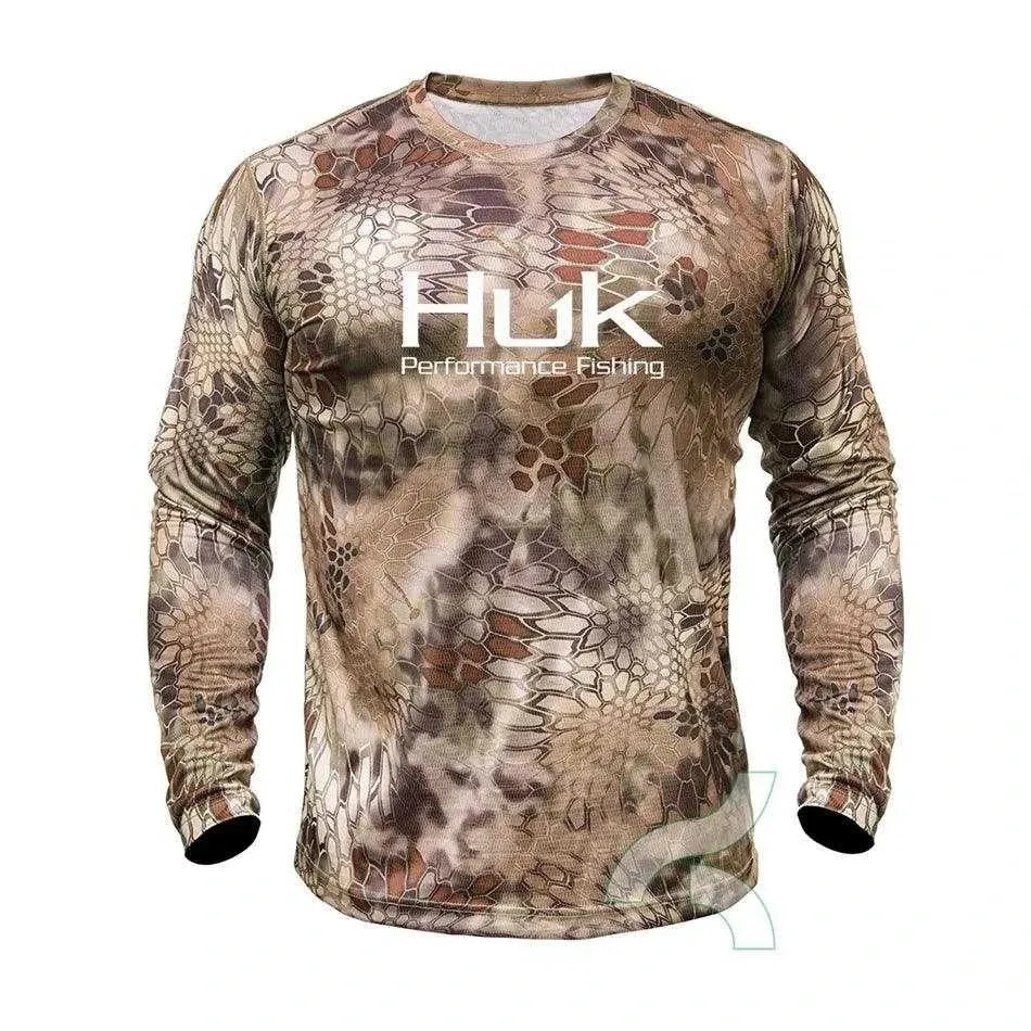 Huk Performance Fishing: Long Sleeve Camouflage Fishing Shirt with Sun Protection (UPF 50 )