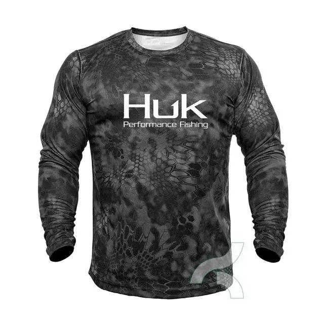 Huk Performance Fishing: Long Sleeve Camouflage Fishing Shirt with Sun Protection (UPF 50 )