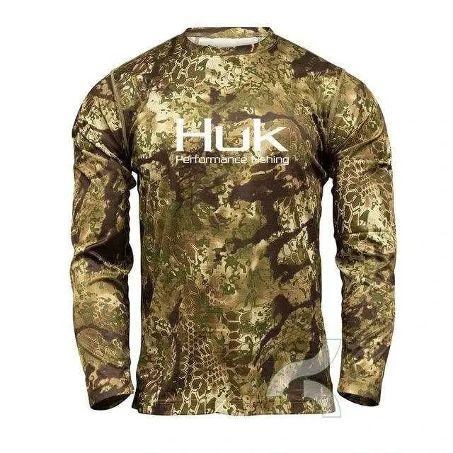 Huk Performance Fishing: Long Sleeve Camouflage Fishing Shirt with Sun Protection (UPF 50 )