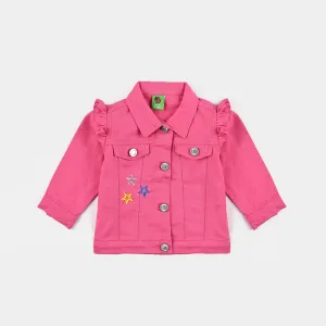 Infant Girls Denim rigid Woven Jacket Unicorn-Candy Pink