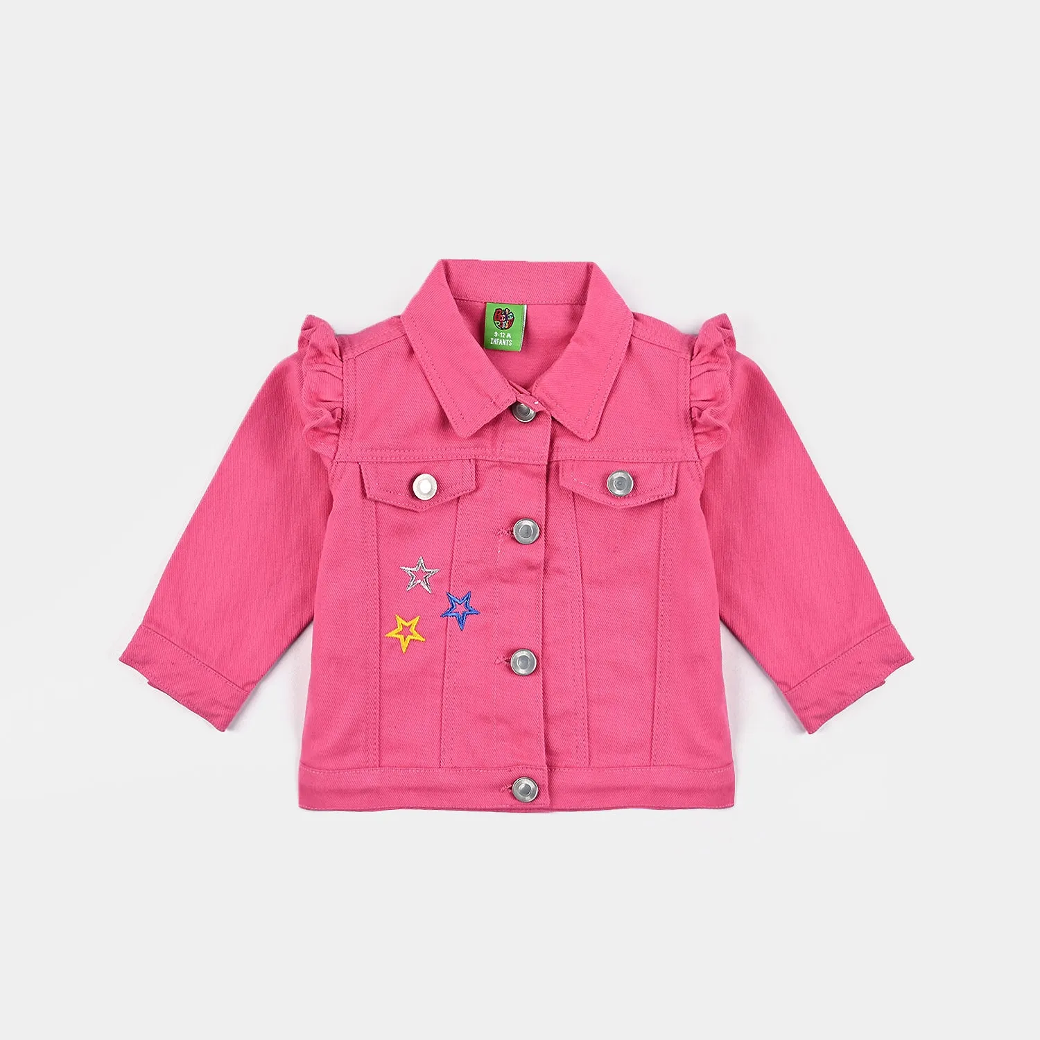 Infant Girls Denim rigid Woven Jacket Unicorn-Candy Pink