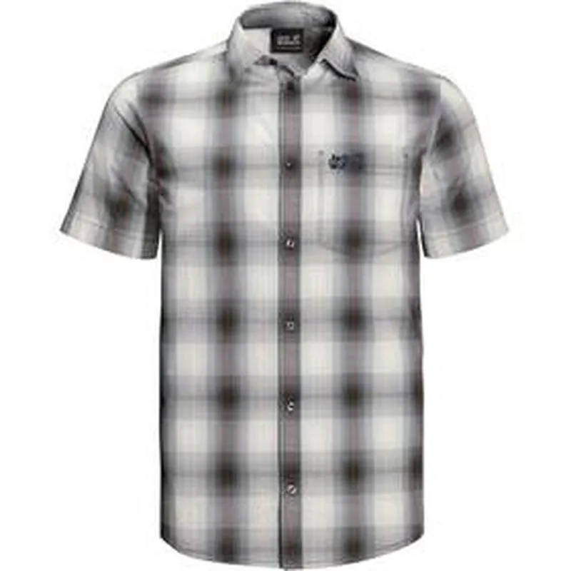 Jack Wolfskin Men's Hot Chili Shirt - Pebble Grey Checks