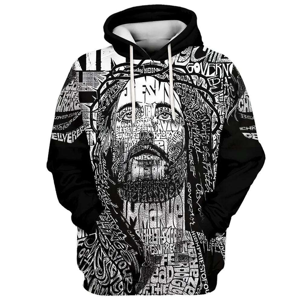 Jesus Names Hoodies Jesus Hoodie Men & Women Christian Hoodie 3D Printed Hoodie