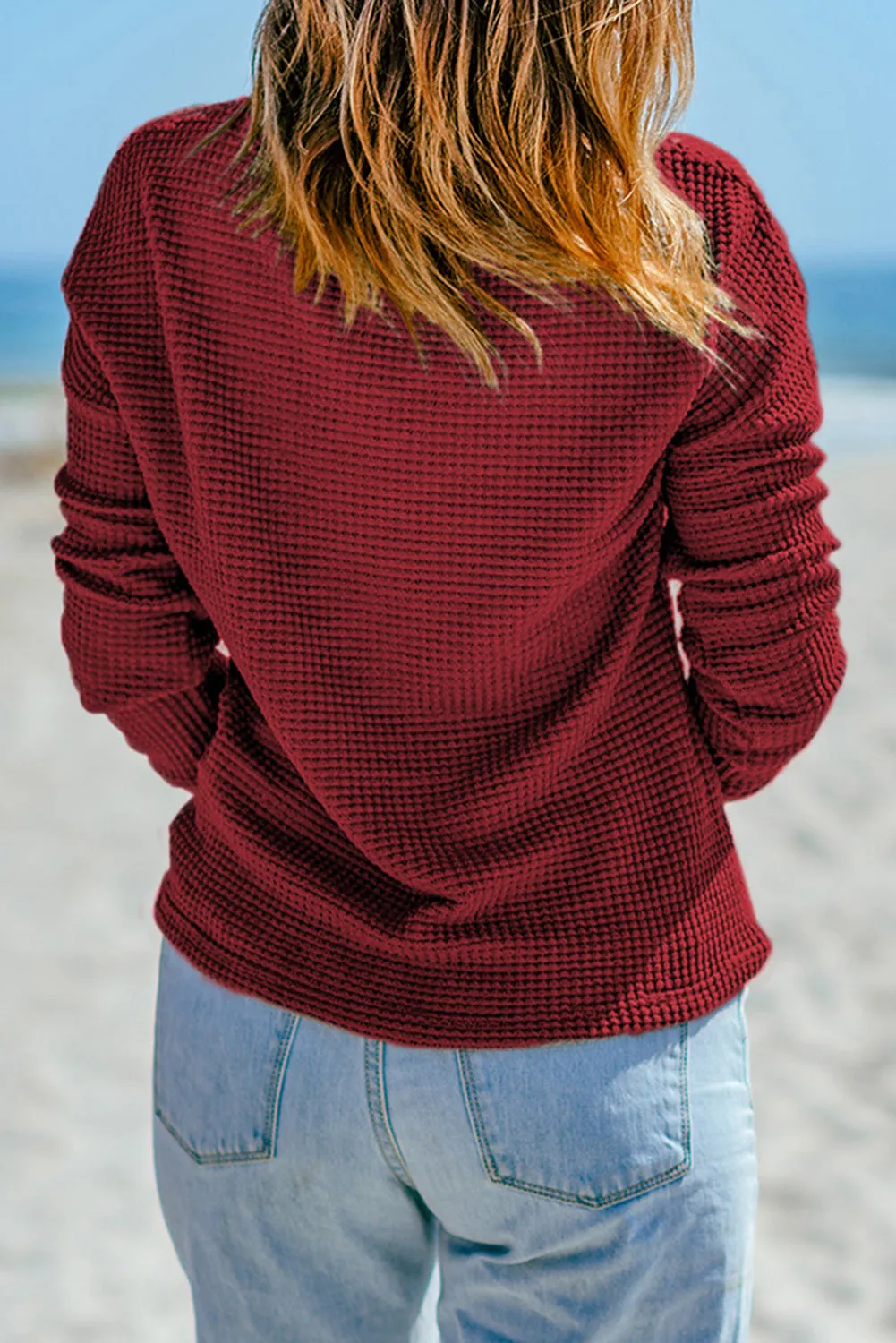 Knit Drop Shoulder Long Sleeve Top