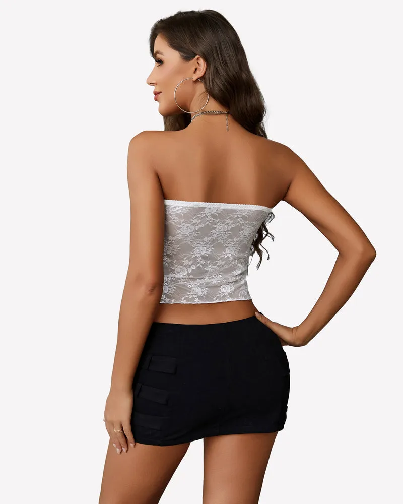 Lace Camisole Y2k Tube Crop Tops