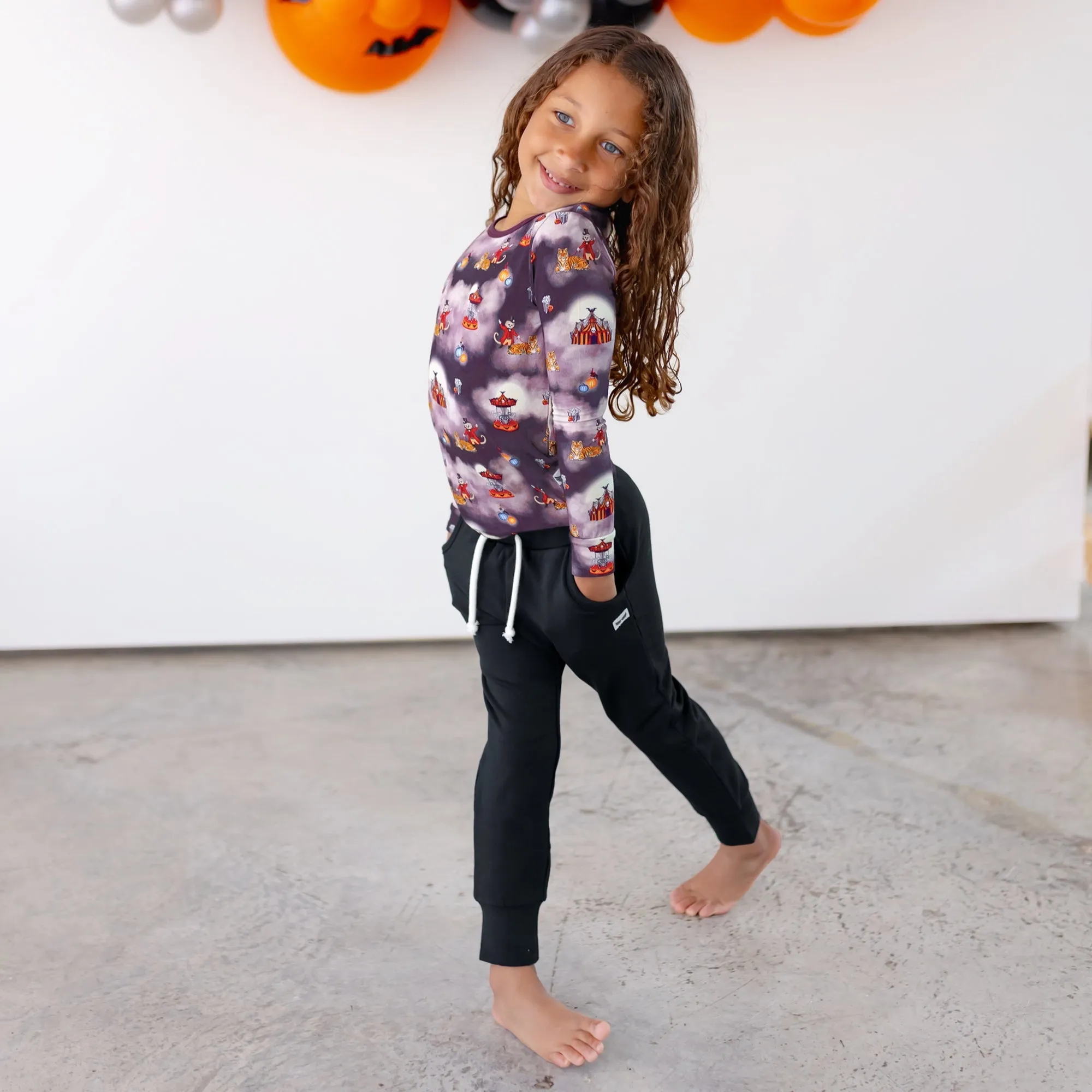 Midnight Black French Terry Kids Jogger Pants (18M-8Y)