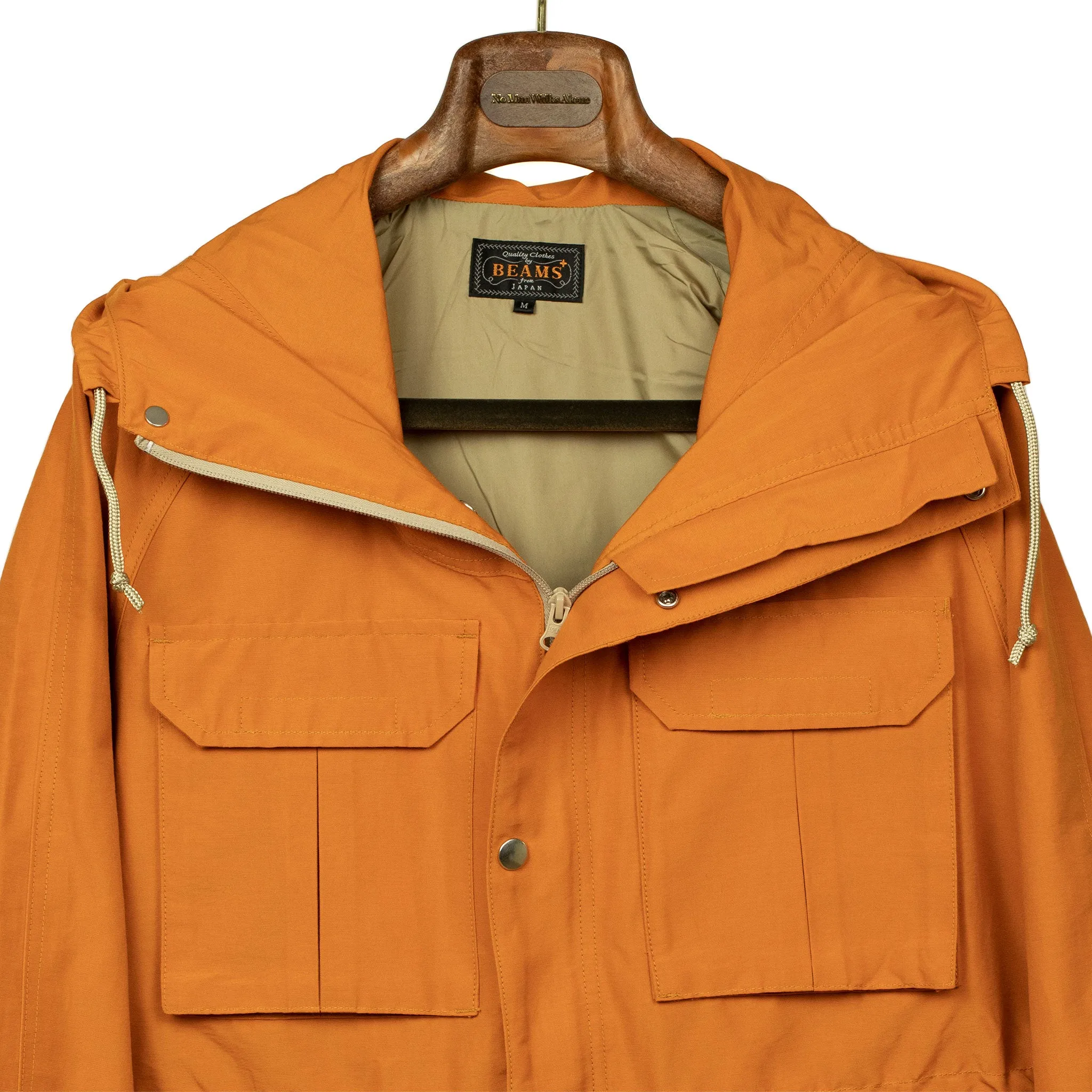 Mountain parka in orange cotton nylon