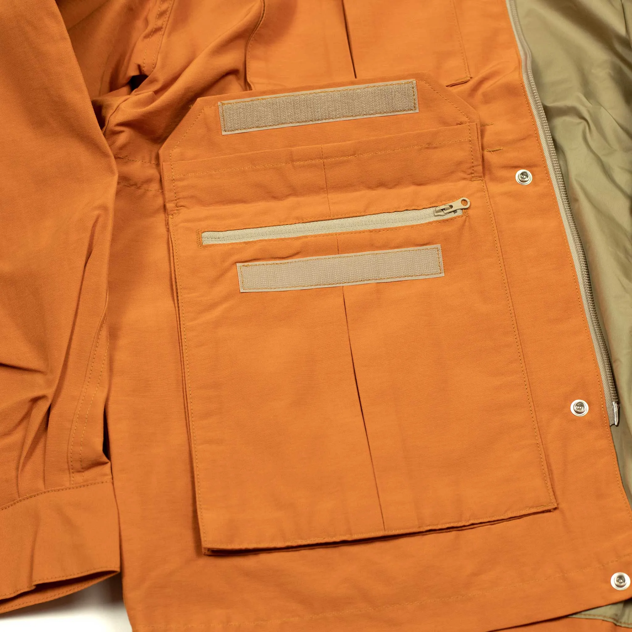 Mountain parka in orange cotton nylon