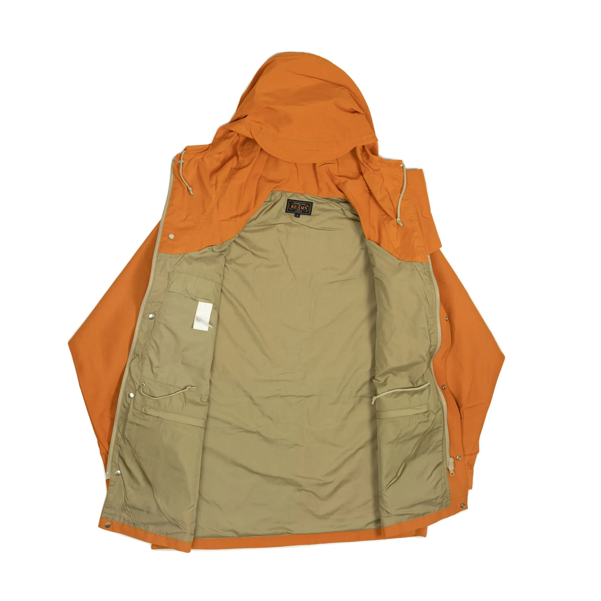 Mountain parka in orange cotton nylon