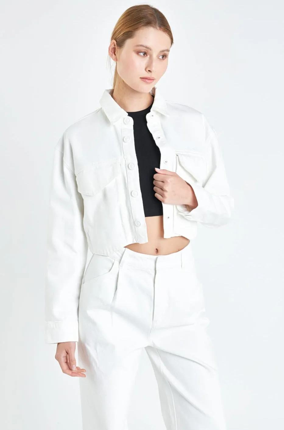 Oversize Pocket Cropped Jacket