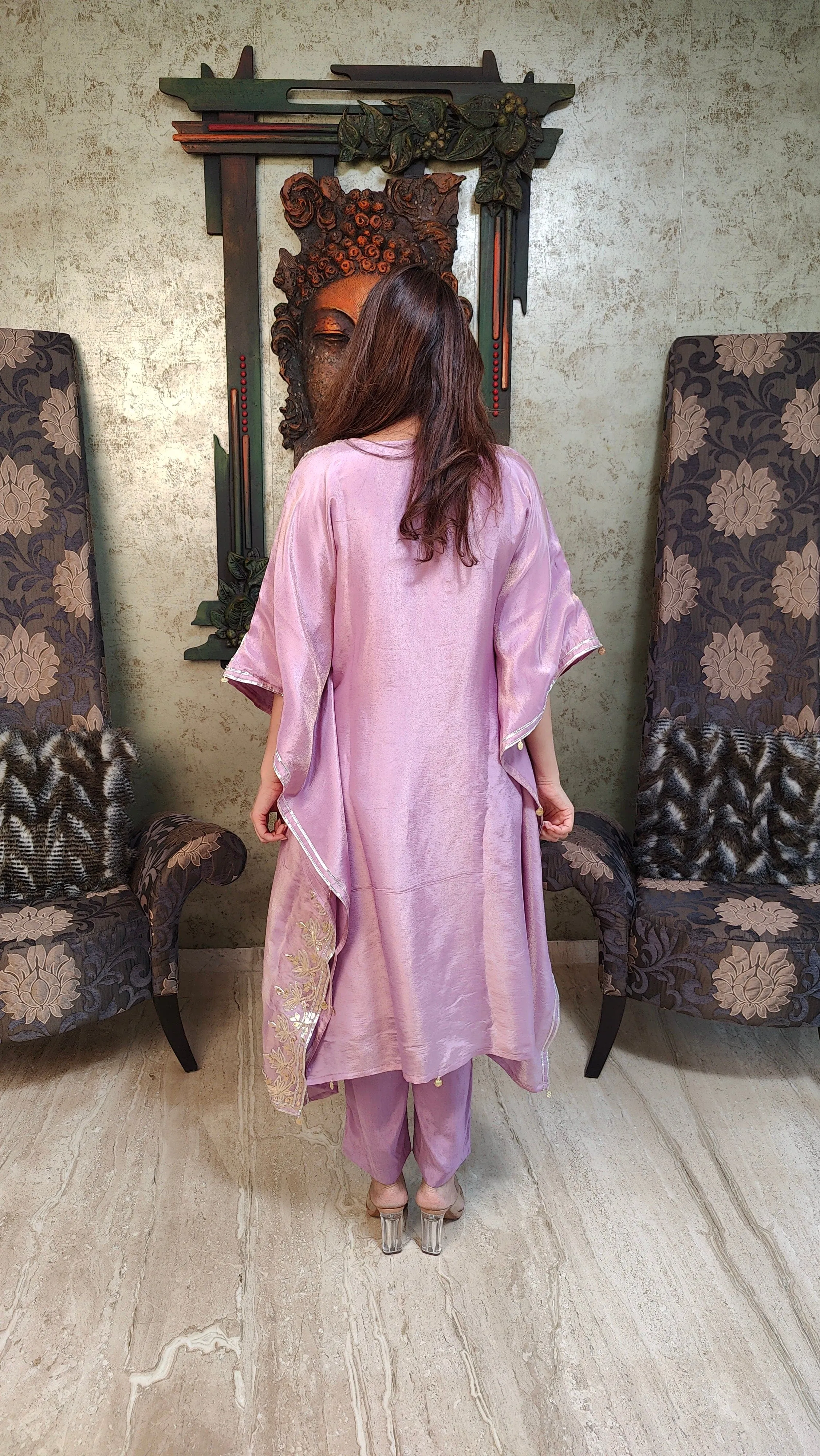 Pastel Purple Kaftan Set