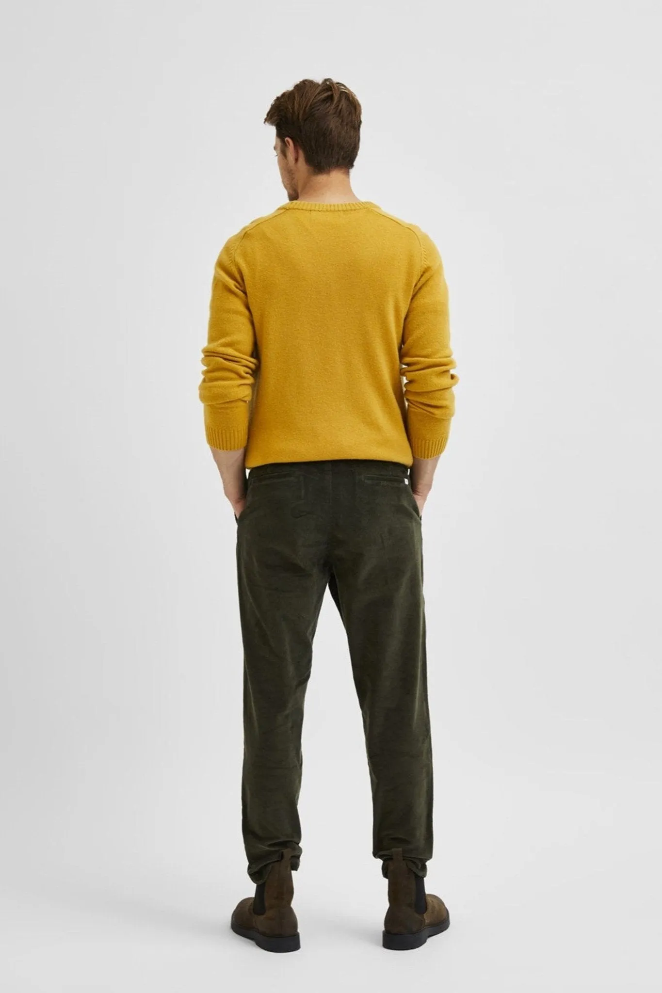 Slimtape-Repton Cord Trousers - Forest Night