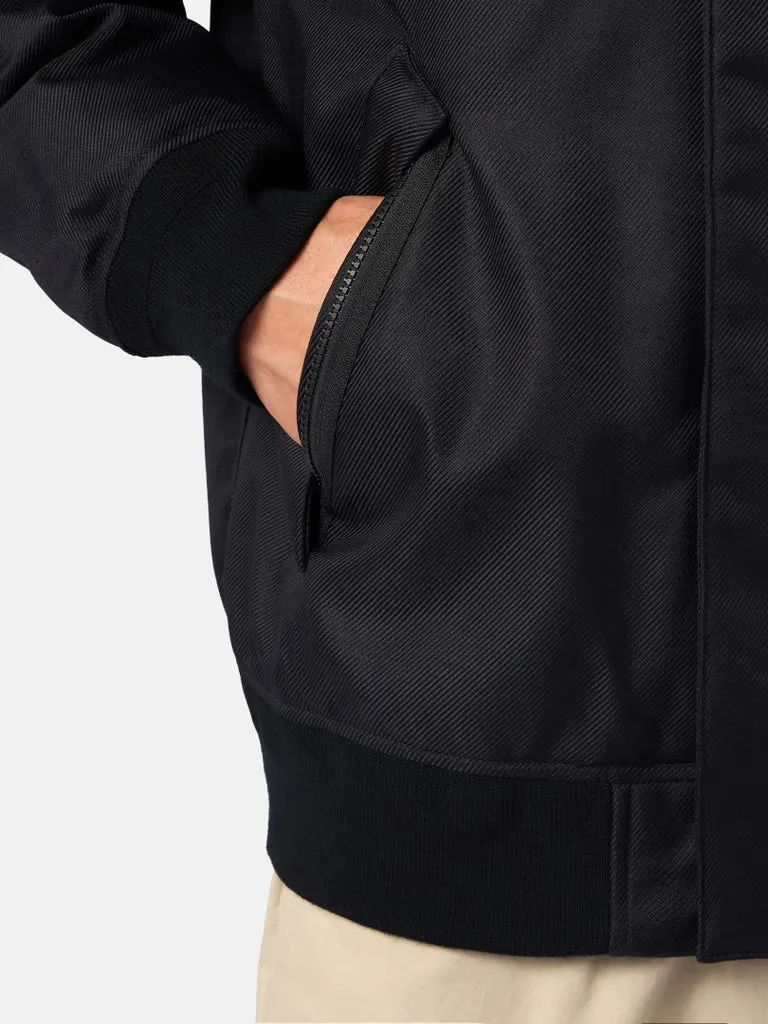 Wind-Resistant Down Bomber Jacket - Black