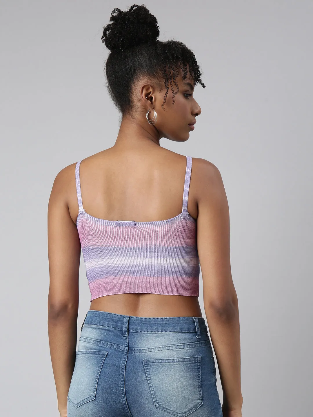 Women Lavender Tie and Dye Bralette Crop Top