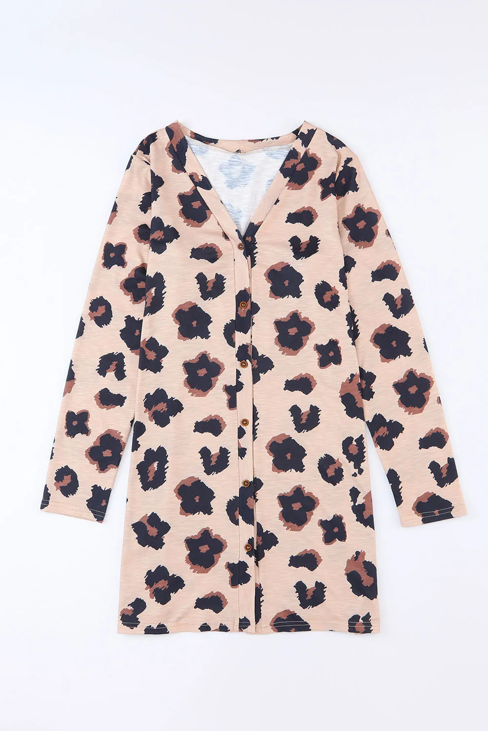 Women's Leopard Printed Open Front Lightweight Cardigan