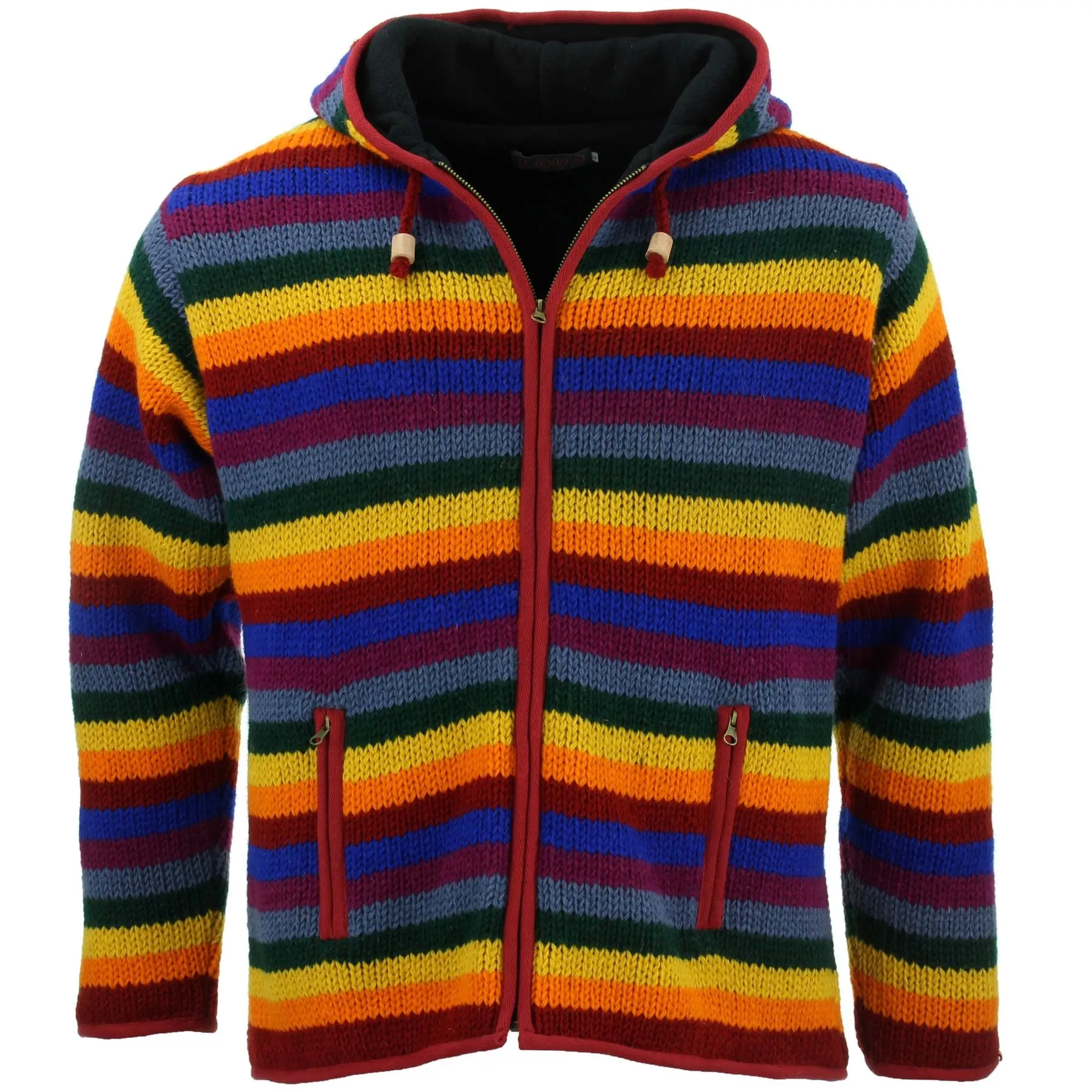 Wool Knit Fleece Lined Hooded Jacket