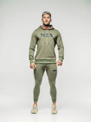 X TAPERED FIT HOODIE  - KHAKI